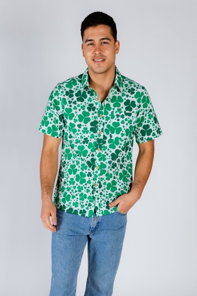st patrick's day shirt for menl shamrock hawaiian shirt