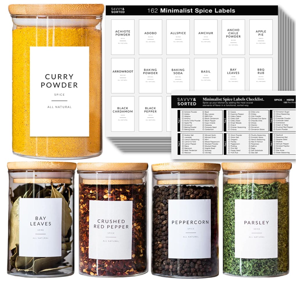 Savvy &amp; Sorted Spice Jar Labels (162-Pack)