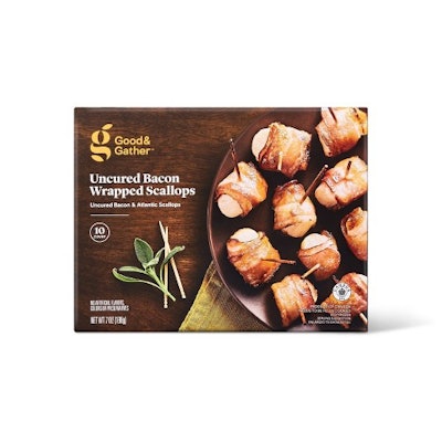 Frozen All Natural Bacon Wrapped Scallops - 7oz/10ct