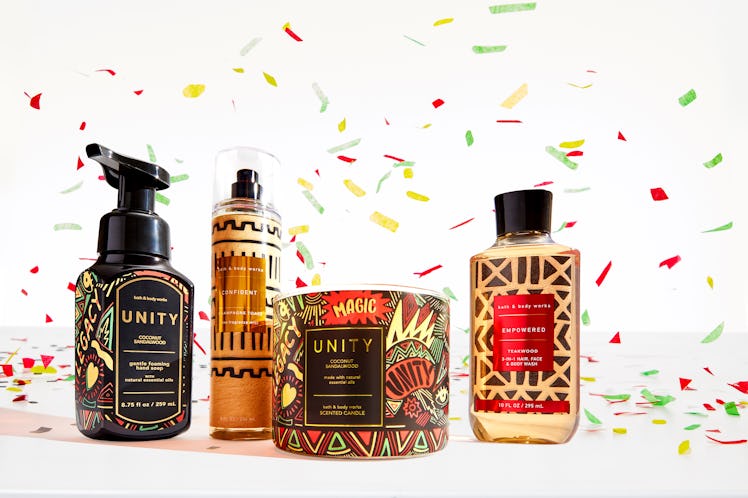 The Bath & Body Works Black History Month collection include shower gels and candles.