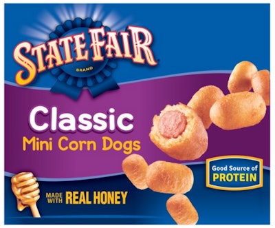 State Fair mini corndogs from Walmart are an easy Super Bowl appetizer.