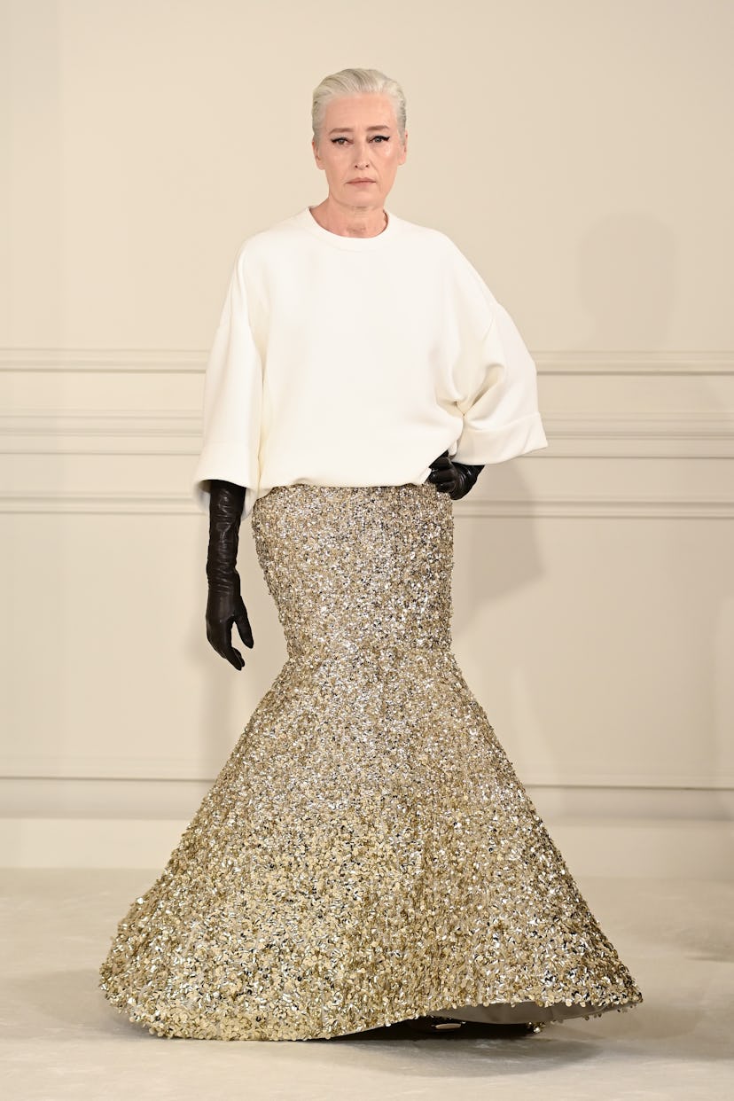 Model Marie Sophie Wilson at Valentino Couture.