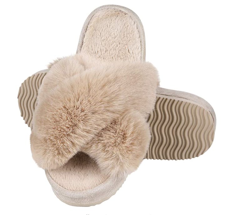 Comwarm Cross-Band Open-Toe Slippers