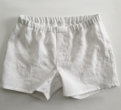 Linen Boxer Shorts make great postpartum pajamas