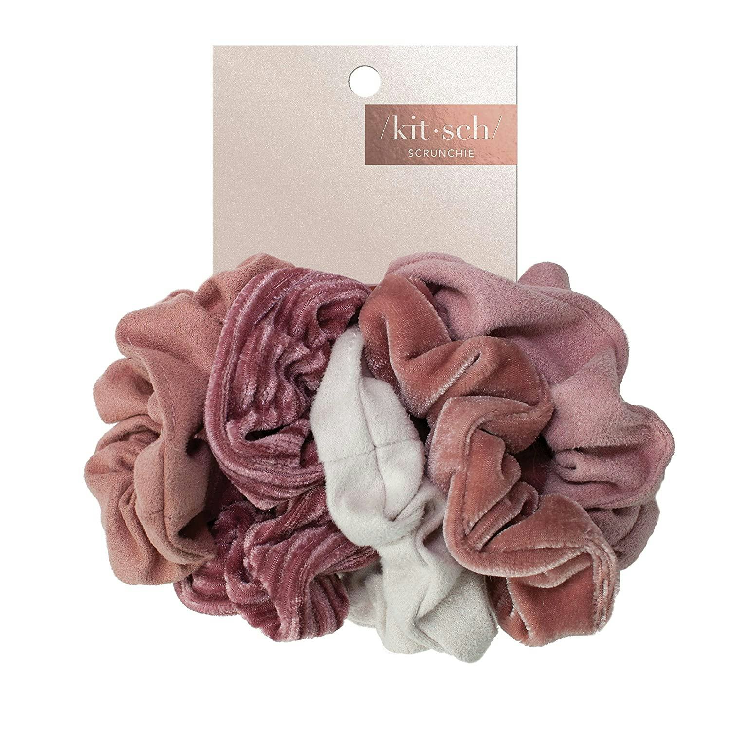 Kitsch Velvet Scrunchies, 5 Pack
