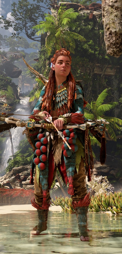 screenshot of Aloy from Horizon Forbidden West on PS4 Pro
