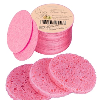 GAINWELL Compressed Facial Sponges for Daily Facial Cleansing and Exfoliating (50 Pieces)