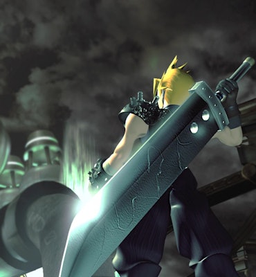 screenshot of Cloud in Midgar from Final Fantasy 7