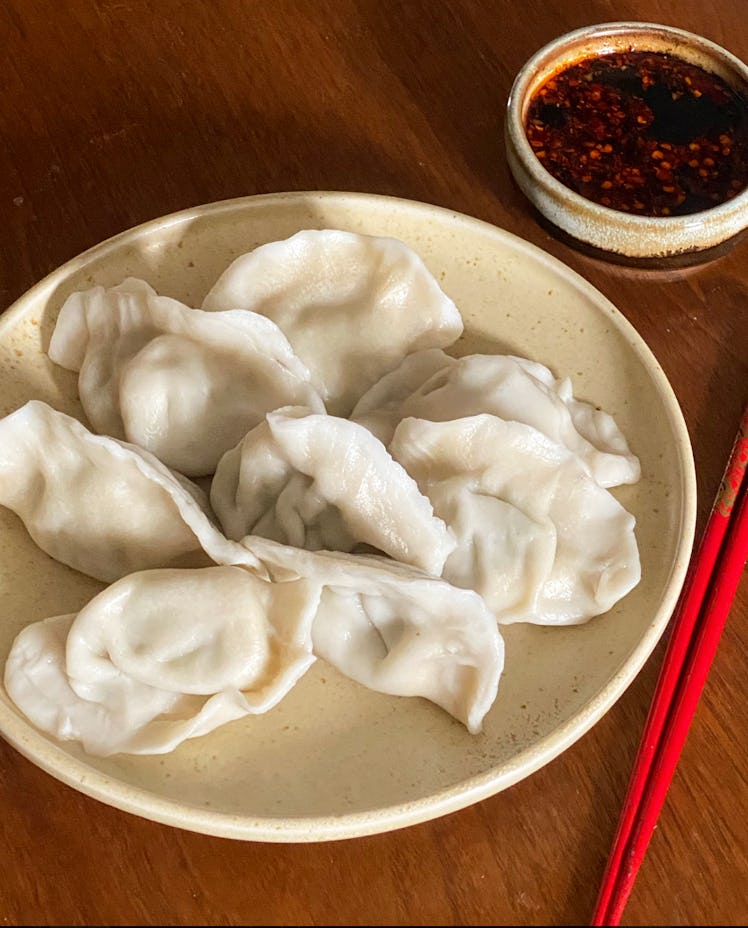 Vegetable dumplings like this Woks of Life recipe is popular for Lunar New Year.