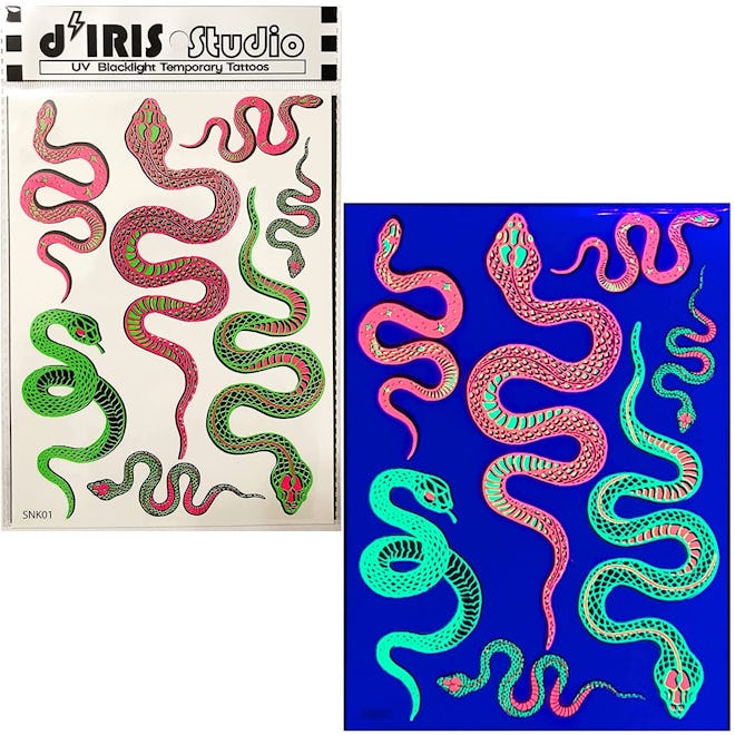 d’IRIS Blacklight Glow Temporary Tattoos (1 Sheet)