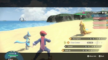 Lucario battling Floatzel