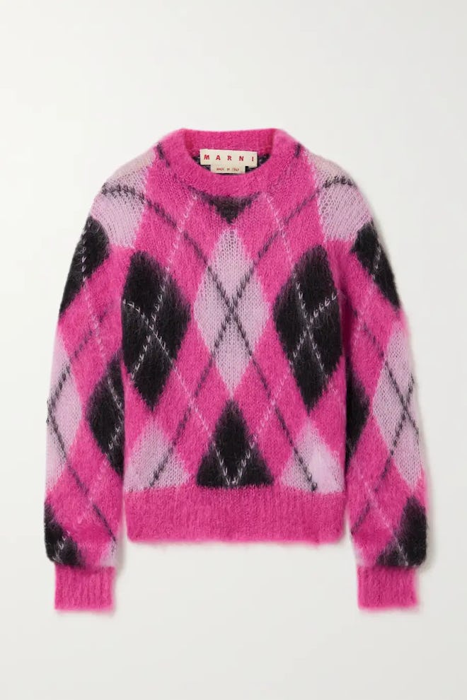 Argyle Mohair-Blend Sweater Marni