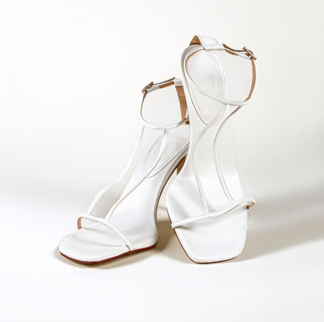 Bydose White T-Strap Detail 100mm Sandals