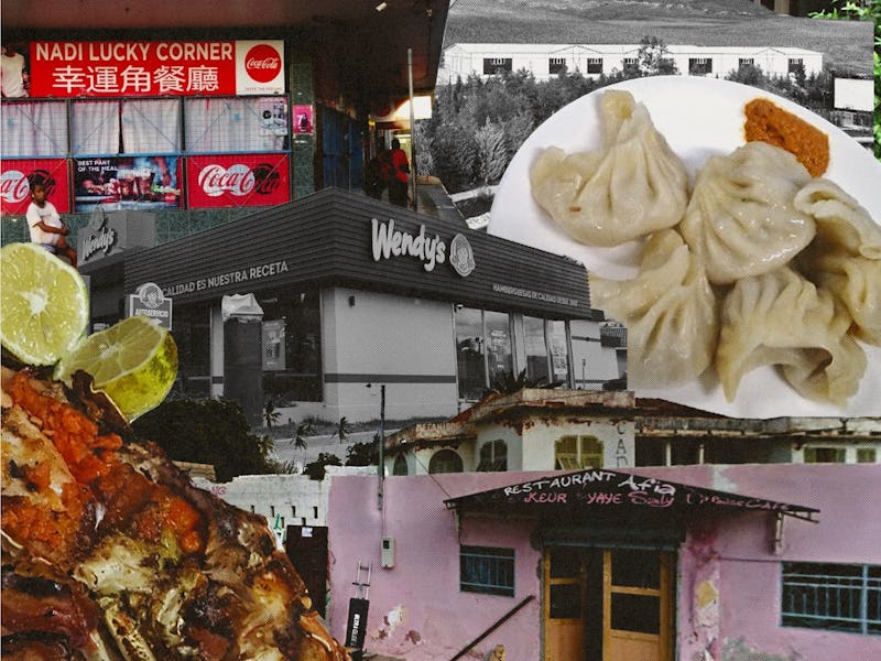 A collage of an overly curated restaurant, food and streets