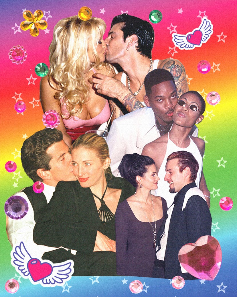 pam & tommy kissing, will & jada kissing, jfk jr & carolyn kissing, courteney and david, on a lisa f...