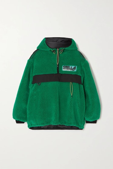 Stella McCartney green fleece hoodie.