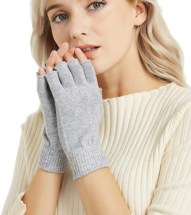 Novawo Cashmere Blend Fingerless Gloves
