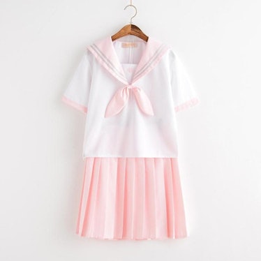 Japanese Kawaii Pink Sailor Uniform Set