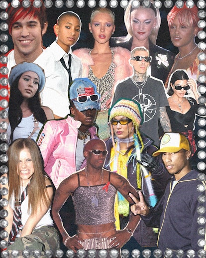 Collage of 90s fashion copycats