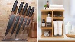 Sorbus Bamboo Cosmetic Organize and Luxhomewares 6 Piece Knife Set On Amazon