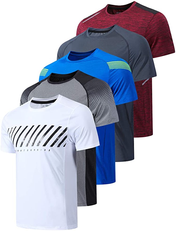 5 Pack Active Quick Dry Crew Neck T Shirts