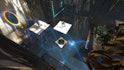 Portal 2 game screengrab showing raised platforms and portals.