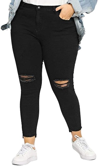 ALLABREVE Ripped High Rise Skinny Jeans