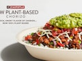 Chipotle launched a new plant-based Chorizo and Vegan Bowl.