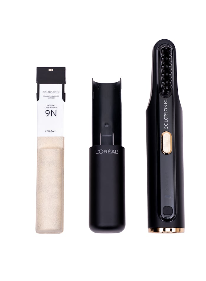 L'Oreal's Colorsonic deconstructed, showing a color cartridge inside