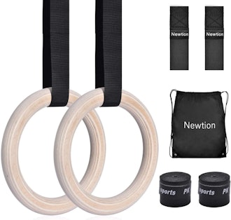 Newtion Wooden Professional Gymnastic Fitness Rings 