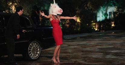 JoJo Fletcher on Ben Higgins' season of The Bachelor arrived wearing a unicorn head.