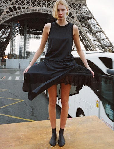 Elisa Nijman wears a Max Mara dress; crinoline from Le Vestiaire, Paris; Hermès leather socks.