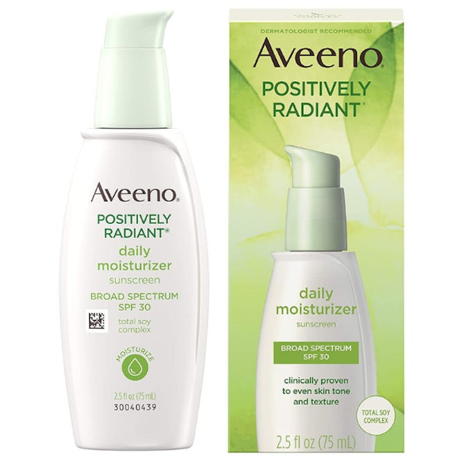Aveeno Positively Radiant Daily Facial Moisturizer with Total Soy Complex and Broad Spectrum SPF 30 ...