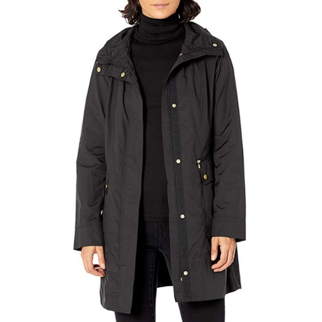 Cole Haan Packable Hooded Rain Jacket with Bow