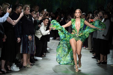 ennifer Lopez walks the runway at the Versace show 