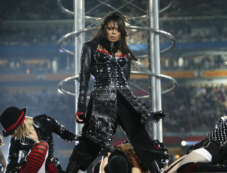 Janet Jackson performing at the 2004 Super Bowl