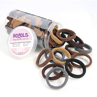 HOYOLS Soft Thick Seamless Cotton Hair Ties (100 Pieces)
