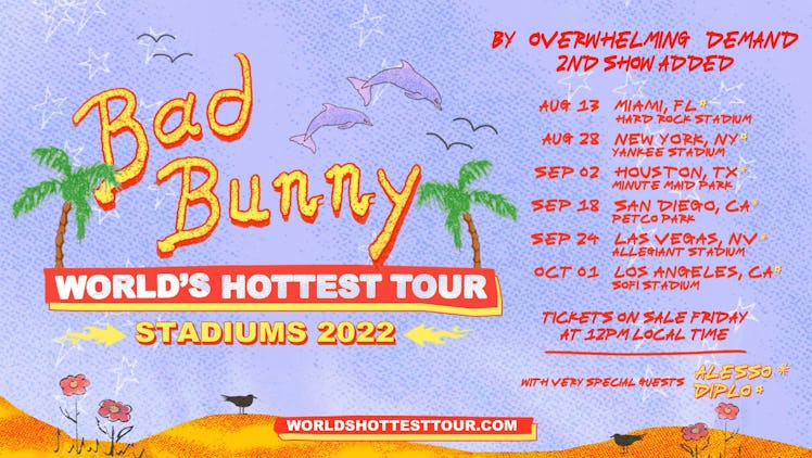Bad Bunny's World's Hottest Tour will mark his first-ever stadium tour.