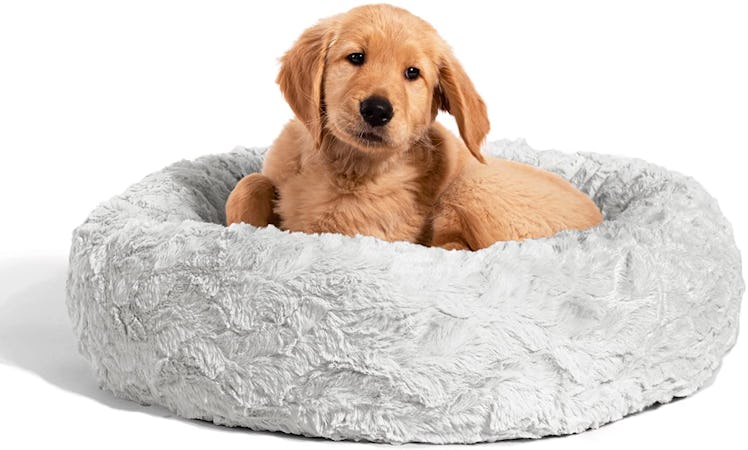 Best Friends by Sheri Calming Shag Donut Pet Bed