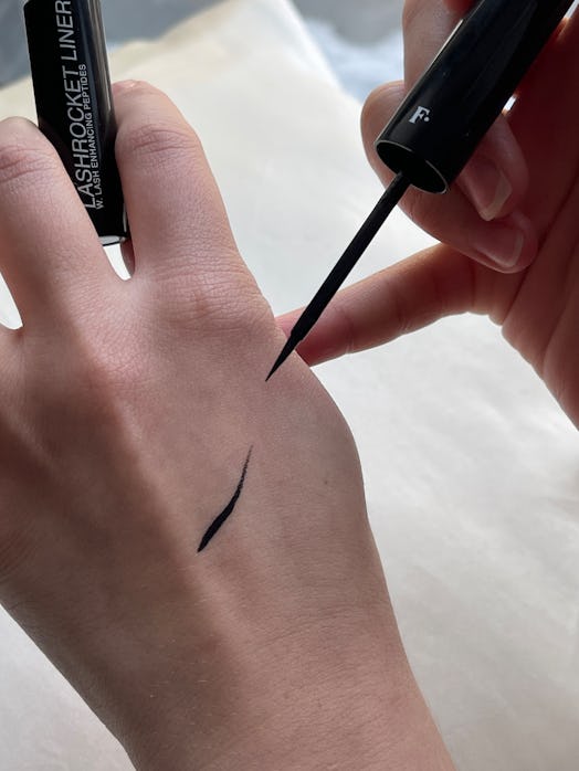 A swatch of the Freck Beauty LASHROCKET Liner. 