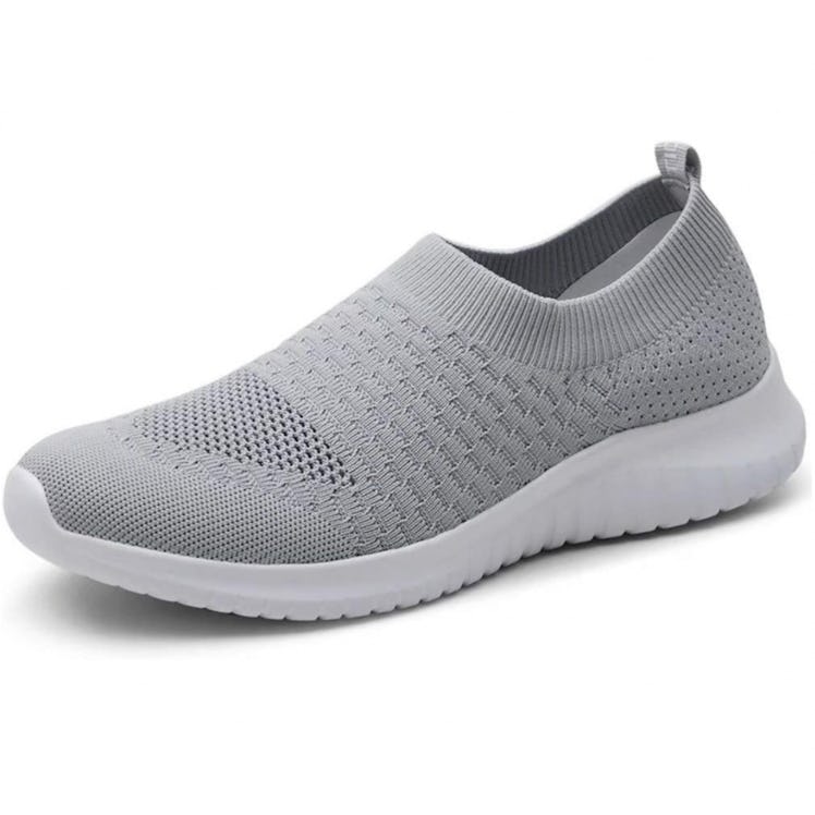 These slip-on knit sneakers are lightweight and flexible.
