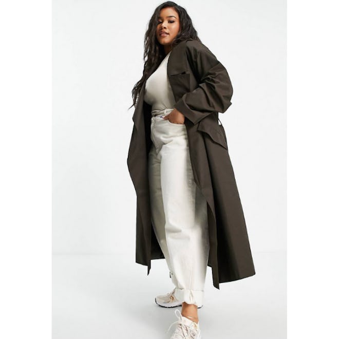 ASOS DESIGN Curve Waterfall Trench Coat