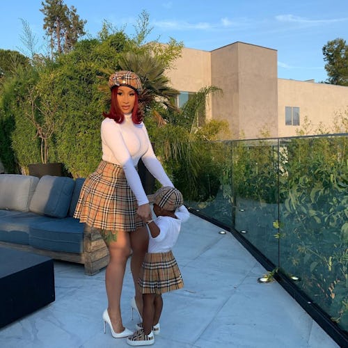Cardi B and Kulture matching outfit.