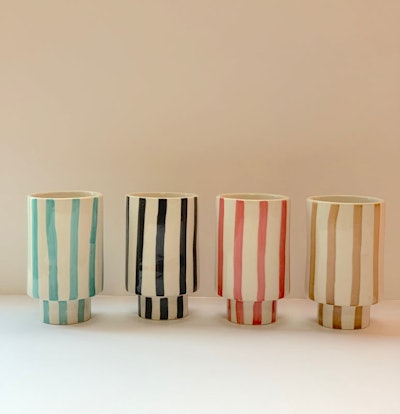 Valentine's day gifts for friends: Kaya Striped Ceramic Cups by Justina Blakeney™ 