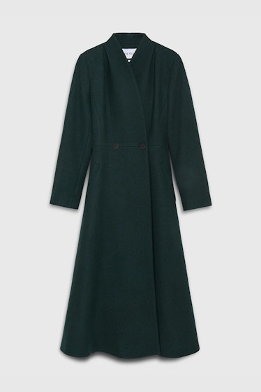 The Fold dark green coat.