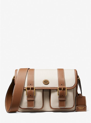 Simone Canvas & Leather Messenger Bag