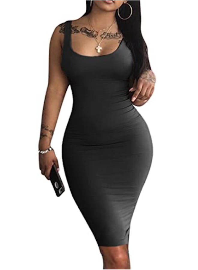 LAGSHIAN Bodycon Midi Tank Dress