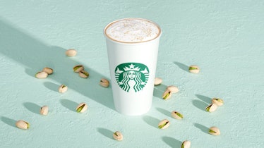 These Pistachio Latte ingredients in Starbucks' seasonal drink make for a sweet and salty drink.