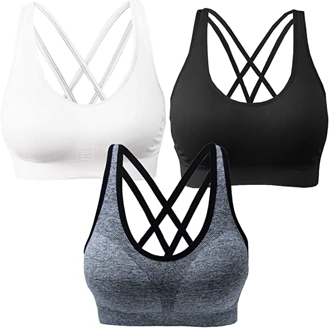 AKAMC Cross Back Sports Bra (3-Pack)