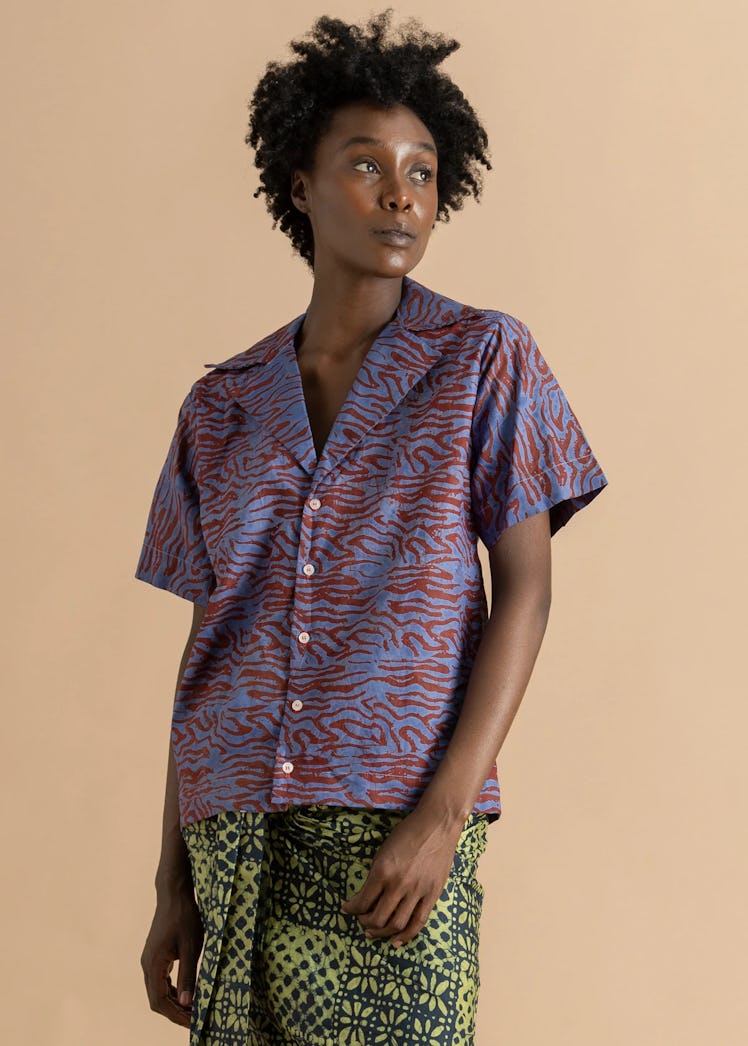 Abiola Olusola Button-Down Short Sleeve Adire Shirt